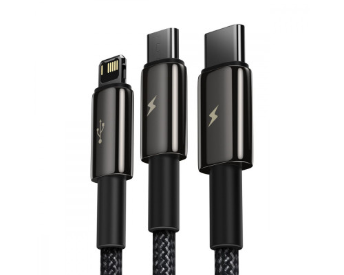 Кабель Baseus Tungsten Gold One-for-three Fast Charging Data 3-in-1 (Micro USB+Lightning+Type-C) 3.5 black