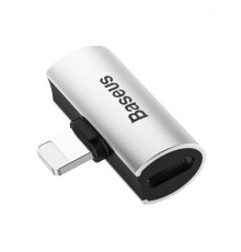 Перехідник AUX Baseus L46 Lightning to Lightning + Lightning silver/black