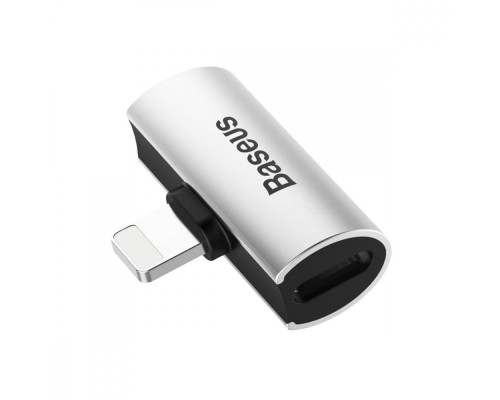 Перехідник AUX Baseus L46 Lightning to Lightning + Lightning silver/black