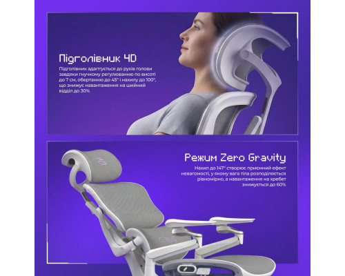 Ергономічне геймерське крісло Proove Gaming Cl0ud gray 2003000310191 6901118182814