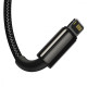 Кабель Baseus Tungsten Gold One-for-three Fast Charging Data 3-in-1 (Micro USB+Lightning+Type-C) 3.5 black