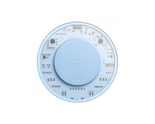 Бездротовий ЗП Baseus Simple 2 15W + Кабель Type-C To Type-C 24W (1m) blue