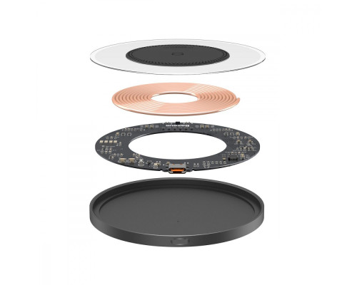 Бездротовий ЗП Baseus Simple 2 15W + Кабель Type-C To Type-C 24W (1m) blue