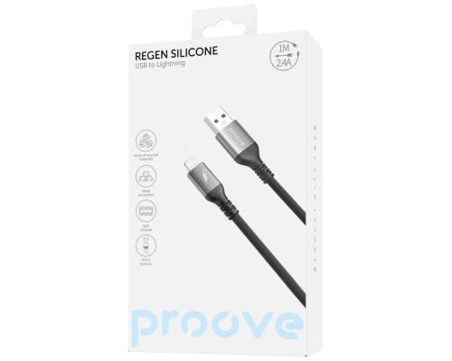 Кабель Proove ReGen Silicone USB to Lightning 2.4A (1m) white 2003000244281 6901117785047
