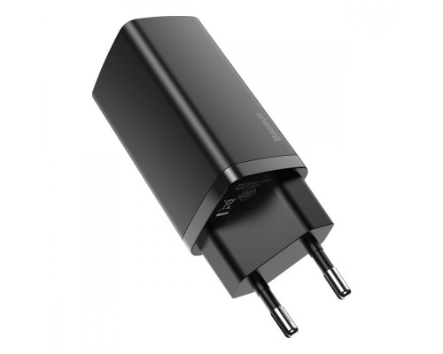 МЗП Baseus GaN2 Lite Quick Charger 65W (1 Type-C + 1 USB) black