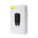 МЗП Baseus GaN2 Lite Quick Charger 65W (1 Type-C + 1 USB) black