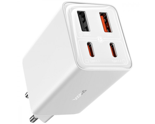 МЗП Baseus GaN6 Pro Fast Charger 2 Type-C + 2 USB 65W white 2001001823535 6932172644437
