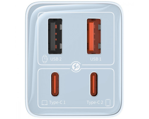 МЗП Baseus GaN6 Pro Fast Charger 2 Type-C + 2 USB 65W white 2001001823535 6932172644437