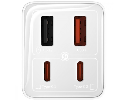 МЗП Baseus GaN6 Pro Fast Charger 2 Type-C + 2 USB 65W white 2001001823535 6932172644437