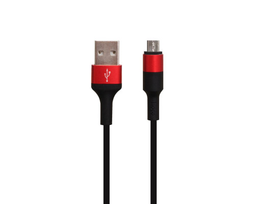 Кабель USB Hoco X26 Xpress Charging Micro Колір Чорно-Червоний 6957531080220