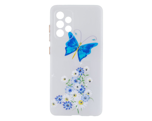 Чохол TPU Ultra-thin Shine with Frame для Samsung A52 4G Колір 3, White Butterfly