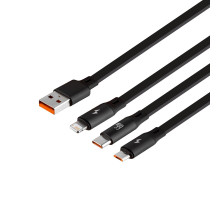 Кабель USB Baseus USB to M+L+C 1.2m 66W CAMLC-M Колір Чорний. J01 6953156207349