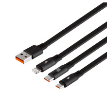 Кабель USB Baseus USB to M+L+C 1.2m 66W CAMLC-M Колір Чорний. J01 6953156207349