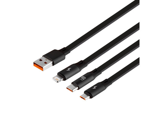 Кабель USB Baseus USB to M+L+C 1.2m 66W CAMLC-M Колір Чорний. J01