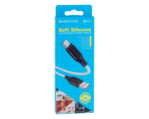 Кабель USB Borofone BX42 Silicone Type-C Колір Бiлий