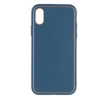 Чохол Leather Gold with Frame without Logo для iPhone X/Xs Колір 14, Navy Blue 2020000264941