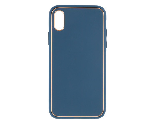 Чохол Leather Gold with Frame without Logo для iPhone X/Xs Колір 14, Navy Blue 2020000264941