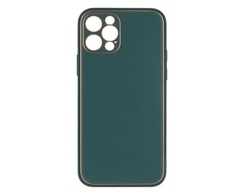 Чохол Leather Gold with Frame without Logo для iPhone 12 Pro Колір 5, Dark Green 2020000264392