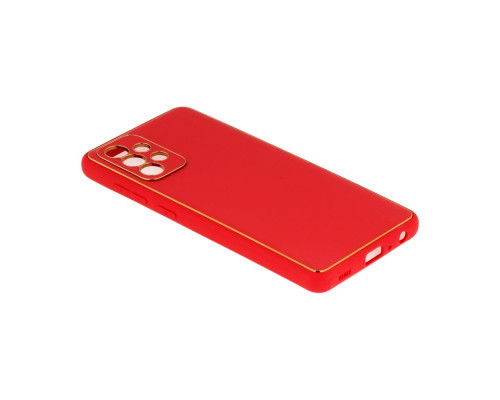 Чохол Leather Gold with Frame without Logo для Samsung A72 4G Колір 1, Red