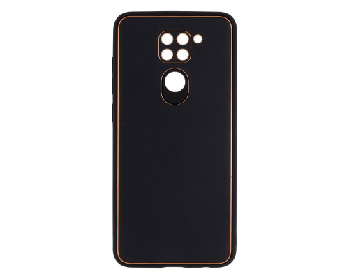 Чохол Leather Gold with Frame without Logo для Xiaomi Redmi Note 9 Колір 2, Black