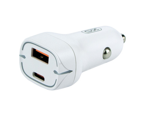 Автомобільний Зарядний Пристрій XO CC37 PD+QC3.0 20W Колір Бiлий 6920680876938