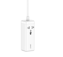 Мережевий Зарядний Пристрій LDNIO SC1418 Power Strip PD/QC 65W Колір Білий 6933138700273