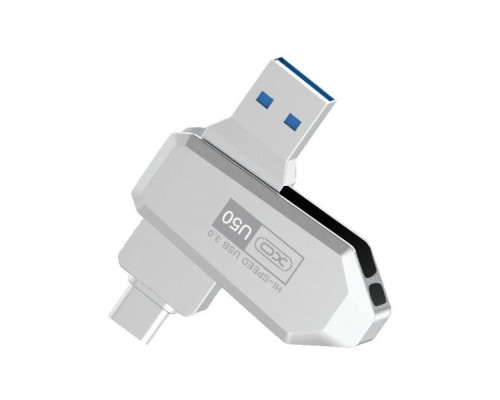 USB флеш-накопичувач XO U50 USB3.0+Type C 128GB Колір Стальной 6920680869152