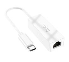 Перехідник Hoco UA22 Type C to Ethernet adapter (100 Mbps) Колір Бiлий 6931474784124