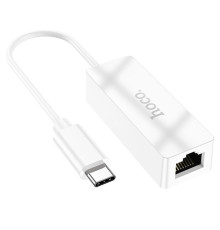 Перехідник Hoco UA22 Type C to Ethernet adapter (100 Mbps) Колір Бiлий 6931474784124