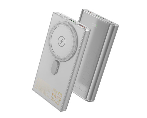 Універсальна Мобільна Батарея Power Bank Hoco Q22 Taurus 22.5W+PD20W magnetic digital display 10000mAh Колір Бiлий 6942007612159