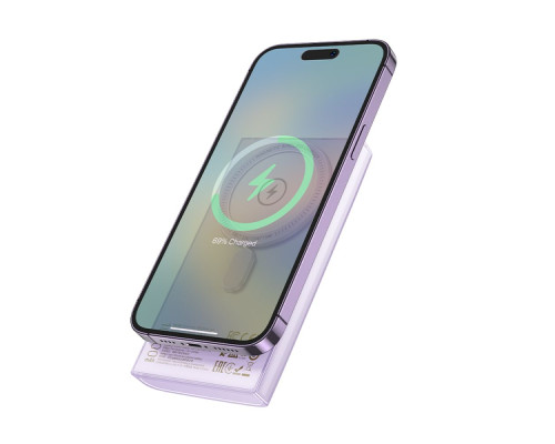 Універсальна Мобільна Батарея Power Bank Hoco Q22 Taurus 22.5W+PD20W magnetic digital display 10000mAh Колір Бiлий 6942007612159