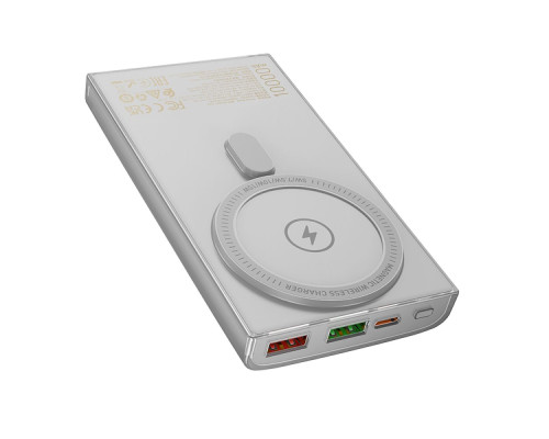 Універсальна Мобільна Батарея Power Bank Hoco Q22 Taurus 22.5W+PD20W magnetic digital display 10000mAh Колір Бiлий 6942007612159