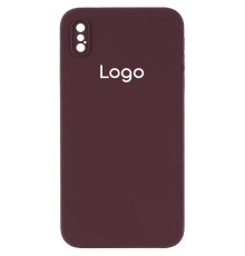 Чохол Silicone Case Square Full Camera для iPhone X/Xs Колір 42.Maroon 2020000347804