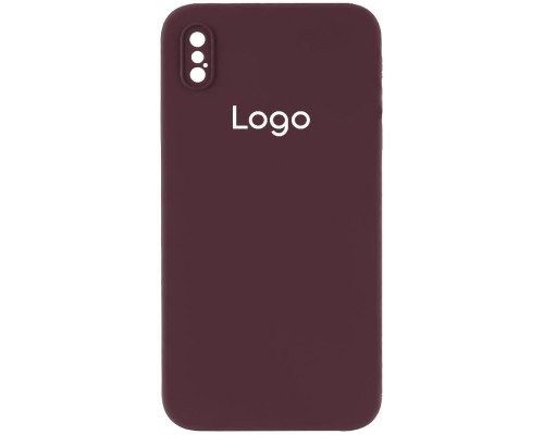 Чохол Silicone Case Square Full Camera для iPhone X/Xs Колір 42.Maroon 2020000347804