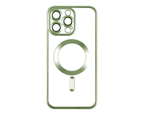 Чохол TPU Metallic Chrome Full Camera with Magsafe для Iphone 15 Pro Max Колір Chrome Green 2020000383635