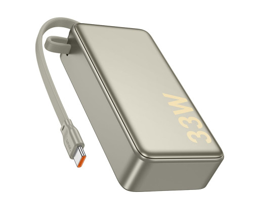 Універсальна Мобільна Батарея Power Bank Hoco Q27A Jewel 33W with cable 10000mAh Колір Титанове золото 6942007627436