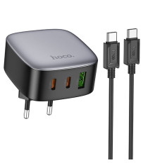 Мережевий Зарядний Пристрій Hoco CS33A 1USB/2USB-C PD/QC 30W+Type-C to Type-C Колір Чорний 6942007617536