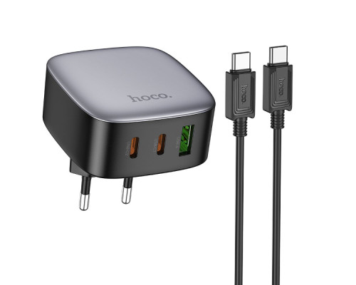 Мережевий Зарядний Пристрій Hoco CS33A 1USB/2USB-C PD/QC 30W+Type-C to Type-C Колір Чорний 6942007617536