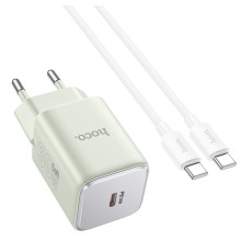 Мережевий Зарядний Пристрій Hoco N43 1USB-C PD/QC 30W GAN Type-C to Type-C Колір Зелений 6942007620260