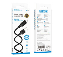 Кабель USB Borofone BX113 Silicone Micro 2.4A 2m Колір Чорний 6941991115493