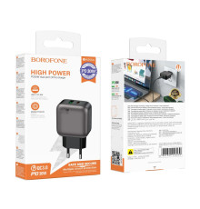 Мережевий Зарядний Пристрій Borofone BAS55A 1USB-C/1USB PD/QC 30W GAN Колір Чорний 6941991116230 ma35786_3605191