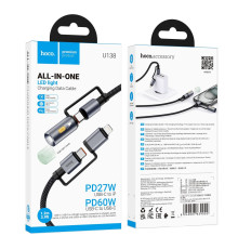 Кабель USB Hoco U138 USB-C/iP to USB-C/LED Light 1.2m Колір Чорний 6942007639002 ma35999_3605957
