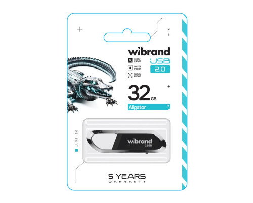 USB флеш-накопичувач Wibrand 32gb Aligator Колір Чорний 4820124240221