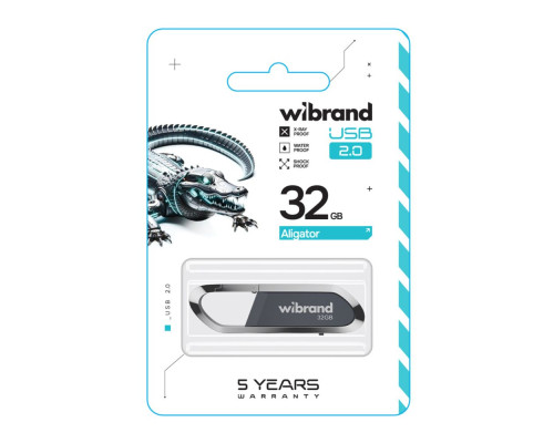 USB флеш-накопичувач Wibrand 32gb Aligator Колір Чорний 4820124240221