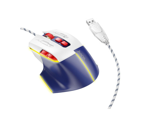 USB Миша Iгрова Hoco GM31 Overlord luminous Колір Білий синій 6942007629218 ma35230_3345470