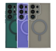 Чохол TPU+PC Magnetic Matte Camera Lens with Magsafe для Samsung Galaxy S25 Ultra 5G (S938) Dark Blue ma37136_3610470 2020000470366