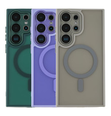 Чохол TPU+PC Magnetic Matte Camera Lens with Magsafe для Samsung Galaxy S25 Ultra 5G (S938) Колір Dark Blue 2020000470366 ma37136_3610470