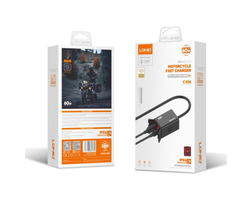 Автомобільний Зарядний Пристрій LDNIO C108 1USB/1USB-C 60W+Type-C to Type-C Колір Чорний 6933138602799 ma37453_3611853