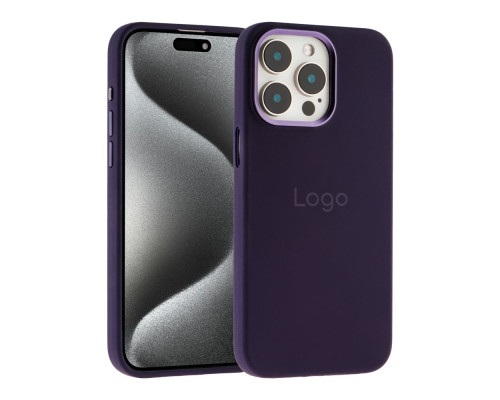 Чохол Silicone Case Metal Buttons (AA) для iPhone 15 Pro Колір Lilac Grey 2020000453024