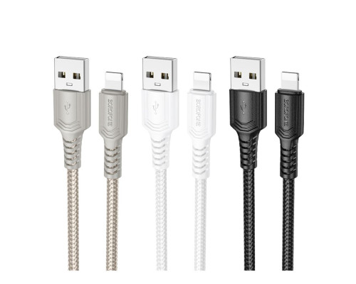 Кабель USB Borofone BX116 Lightning 2.4A Колір Чорний 6941991119743 ma37161_3610587